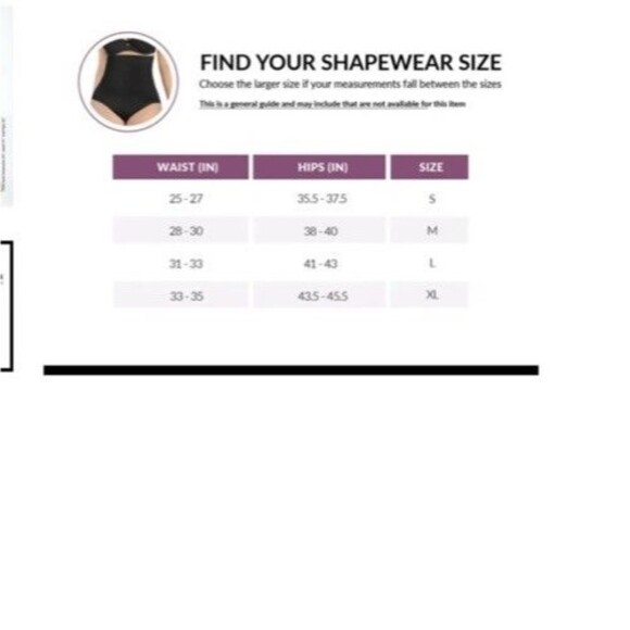 Curveez Womens Sz XL Sig Control High Waist Brief Black CUR3739 Seamless Firm - Picture 10 of 10